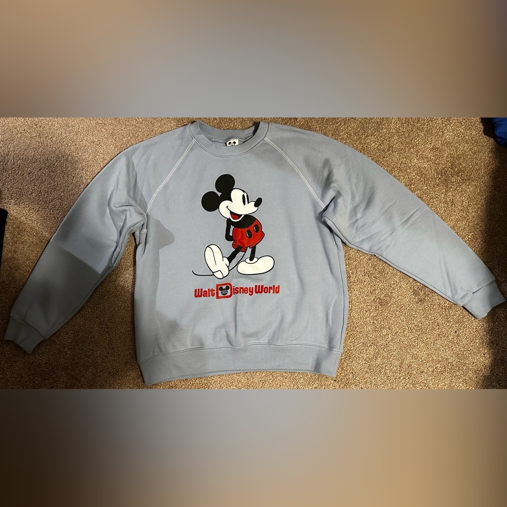 Disney Light Blue Mickey Mouse Crewneck Sweater